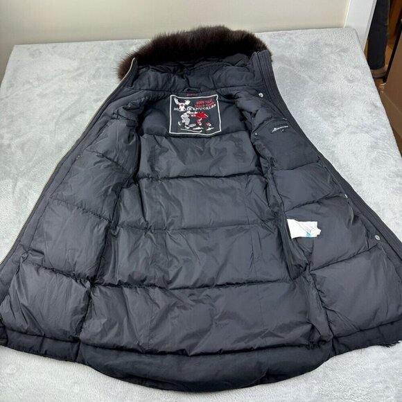 Moose Knuckles Black Down with Fur Jacket Women's Size S - Picture 8 of 16